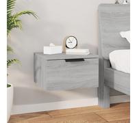 HaoChrymec Table de Chevet Murale Suspendue, Gris Sonoma, Bois d'Ingénierie Robust, Meuble de Rangement Étagère avec Plateau, Commode Chambre Espace Optimisé, 34 x 30 x 20 cm