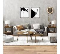 HaoChrymec Tables d'appoint with Bois d’ingénierie, Design Industriel, Grande capacité de Rangement, Table Basse Salon, Table Balcon, Petite Table, chêne fumé, 40 x 40 x 40 cm (par pièce)