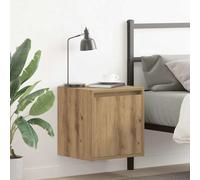 HaoChrymec Tables de Chevet Murales, 2 Pièces, Bois d'Ingénierie Robust, Finition Chêne Artisanal, Rangement Optimisé, Chevet Suspendu Élégant, Étagère Murale Pratique, 38 x 34 x 40 cm