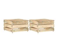 HaoChrymec Tables de Jardin en palettes, Lot de 2, pin imprégné, Design modulaire, Idéales pour terrasse et Jardin, Table Basse extérieur, Table Jardins extérieur, Gris, 60x62x37 cm