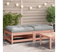 HaoChrymec Tabouret de Jardin avec Coussins, 2 pièces, en Sapin de Douglas Massif, Design modulaire, Repose-Pieds extérieur, Salon de Jardin extérieur, pour Jardin et terrasse, Gris, 70x70x30 cm