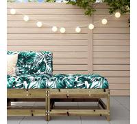 HaoChrymec Tabouret de Jardin extérieur en pin imprégné avec Coussin, Design à Lattes, Confort Optimal, Tabouret Salon, Salon de Jardin extérieur, pour terrasse et Jardin, 62 x 62 x 32 cm