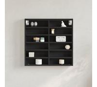 HaoChrymec Vitrine Noire with Panneau à Base de Bois, Design Élégant, Meuble Vitrine, Vitrine Murale pour Collection, Vitrine Figurine, pour Salon et Chambre, Noir, 60 x 8.5 x 58 cm