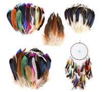 Haocjanc 300 Pièces Plumes Loisirs Creatifs, 3 Styles Plumes Colorées, Plume Decoration Douces, Plumes Fines Inodores pour Lartisanat, La Bijouterie et Les Masques
