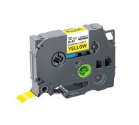 HAOCNC 1PK TZeFX231 Compatible 6 9 12 18 24mm Ruban d'identification Flexible TZe FX231 TzeFX221 FX211 FX631 Fabricant d'étiquettes(Black on Yellow)