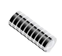 HAOCNC Bande de gaufrage 3D 9MM, 10 pièces, Compatible avec E101 12965 1540 1610, Machine à écrire Manuelle, Fabricant d'étiquettes, Fournitures d'imprimante à Bande DIY(Black)