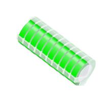 HAOCNC Bande de gaufrage 3D 9MM, 10 pièces, Compatible avec E101 12965 1540 1610, Machine à écrire Manuelle, Fabricant d'étiquettes, Fournitures d'imprimante à Bande DIY(Fluorescent Green)