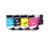 HAOCNC Cartouche d'encre LC521 521, Compatible avec imprimante DCP-J1260W DCP-J1310DW DCP-J1313DW DCP-J1360DW J1460DW(1SET BK C M Y)