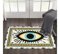 HAOCOO Petit Tapis antidérapant de Style Tribal Bleu de 61 x 91 cm en Velours Super Doux avec Accents créatifs pour Porte, entrée, Chambre à Coucher