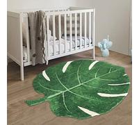 HAOCOO Tapis de Bain antidérapant en Microfibre Douce Lavable en Machine Motif Feuilles 91 x 100 cm Feuilles