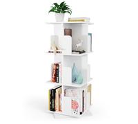 HaodaCulture Bibliotheque Rotative à 360 degrés, bibliothèque tournante, 3 Niveaux, étagère de Rangement pour Enfants et Adultes, étagère multifonctionnelle 40x40x98cm