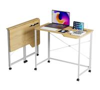 HaodaCulture Bureau Pliable, 90x56x75cm, Bureau Pliant pour Petit Espace, Bureau d’Ordinateur avec Support pour Tablette, Portable Table de Bureau Pliante pour Bureau à Domicile
