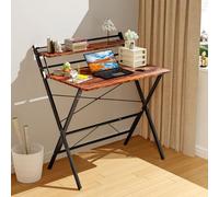 HaodaCulture Table de Bureau Pliante, Bureau Pliant pour Petit Espace, Table Pliante PC avec Support, Portable Table de pour Étudier, Travailler 80x50x88 cm