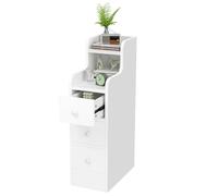 HaodaCulture Table de Chevet Étroite, Petite Table de Nuit 20 cm, Compartiments Ouverts et 3 Tiroir, Chevet d'Appoint, Meuble de Nuit, pour Chambre à Coucher, Salon 35x20x70cm