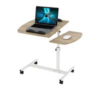 HaodaCulture Table de Lit a Roulette,Bureau Debout Mobile réglable en Hauteur de 61-96cm avec 4 roulettes,pivotante à 360° roulettes verrouillables Table pour Ordinateur pour Salon (Style 3)