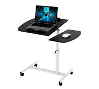 HaodaCulture Table de Lit a Roulette,Bureau Debout Mobile réglable en Hauteur de 61-96cm avec 4 roulettes,pivotante à 360° roulettes verrouillables Table pour Ordinateur pour Salon (Style 2)