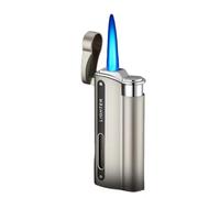 Haodada Briquet Cigare Flip Cover Coupe-Vent Briquet, Rechargeable et réglable, Chalumeau Briquet, Briquet Transparent, Voir à Travers Briquet, Clair Briquet