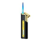Haodada Mini Briquet Tempete, Gaz Briquet avec FenêTre Visible, Rechargeable et RéGlable, Grands Cadeaux pour Hommes et Femmes et Bougies Cigare, Barbecue, Camping (Vendu sans Gaz)