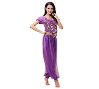 Haodasi Costume de danse du ventre pour femme - Haut + lanterne - Pantalon professionnel - Carnaval