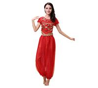 Haodasi Costume de danse orientale pour femme avec haut de danse + pantalon lanterne professionnel pour carnaval