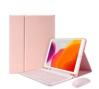 HAODEE Étui pour iPad Air 4 11,9 pouces coque magnétique mince avec clavier Bluetooth Touchpad clavier souris (couleur : souris rose, taille : mini 6)