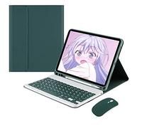 HAODEE Étui pour iPad Air 4 11 pouces avec porte-crayon Bluetooth souris clavier étui A2072 A2316 A2324 A2325 (couleur : Q DGreen N souris, taille : Pro 10.5 Air 3)