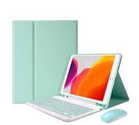 HAODEE Étui pour iPad Air 4 11 pouces avec porte-crayon Bluetooth souris clavier étui A2072 A2316 A2324 A2325 (couleur : Q bleu N souris, taille : Pro 11 2018 2020)