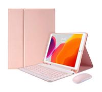 HAODEE Étui pour iPad Air 4 11 pouces avec porte-crayon Bluetooth souris clavier étui A2072 A2316 A2324 A2325 (couleur : Q rose N souris, taille : Pro 11 2018 2020)