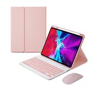 HAODEE Étui pour iPad Air 4 11 pouces avec porte-crayon Bluetooth souris clavier étui A2072 A2316 A2324 A2325 (couleur : BFHK rose N souris, taille : Pro 11 2018 2020)