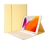 HAODEE Étui pour iPad Air 4 11 pouces avec porte-crayon Bluetooth souris clavier étui A2072 A2316 A2324 A2325 (couleur : Q jaune, taille : Air 4 10.9 2020)