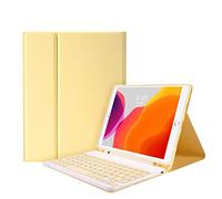 HAODEE Étui pour iPad Air 4 11 pouces - Coque magnétique fine avec clavier tactile Bluetooth et souris (couleur : jaune, taille : Pro 11 2020)