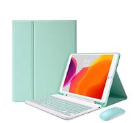 HAODEE Étui pour iPad Air 4 11 pouces Coque magnétique mince avec clavier Bluetooth Touchpad Clavier souris (couleur : souris bleue, taille : Air 4 10.9)