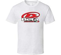 HAODI Beta Racing Moto Sport Logo T-T-Shirts à Manches Courtes Noir Blanc Oversize Homme(Large)