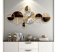 HAODING Grand Horloge Murale Métal Numérique D'intérieur Mur Regarder Sourdine Design Moderne Décoration pour Salon Chambre Salle à Manger Cuisine Bureau 102 * 47cm
