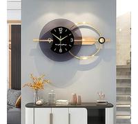 HAODING Pendules Murales Art Métal Horloge Murale Geante, Mur De Moderne Numerique Horloge pour Le Salon Creative Horloge Murale Silencieuse Decoration D'interieur