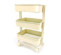 Haodream 1:12 Chariot de rangement pour maison de poupée Miniature Bibliothèque avec roulettes Meubles de cuisine Chambre à coucher Présentoir Livre Organisateur de Cuisine Étagères de rangement pour
