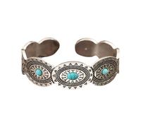Haodream Bracelet manchette ouvert style rétro avec turquoise naturelle, bijou raffiné pour un look unique et élégant. Bracelet tendance pour femme