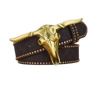 Haodream Ceinture en polyuréthane avec boucle en forme de tête de taureau