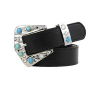 Haodream Ceinture en polyuréthane avec ceinture fine et réglable, Noir