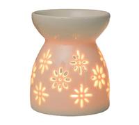 Haodream Céramique creusée, Love Florals, brûleurs à huile essentielle, photophore, diffuseur d'aromathérapie pour la décoration de la maison, brûleur à huile en céramique