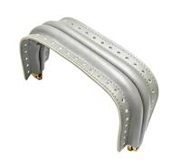 Haodream Ferrures d'embouchure bombées, argent, 25 cm | Fermeture du cadre en cuir synthétique avec extrémités dorées et trous de couture