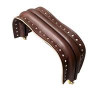 Haodream Ferrures d'embouchure bombées, marron 20 cm, marron. 20 cm | Fermeture du cadre en cuir synthétique avec extrémités dorées et trous de couture
