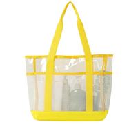 Haodream Grand sac de vacances avec dessus transparent | Corps inférieur en maille avec poches extérieures et rangement clair pour les ustensiles de piscine, sac de plage avec long