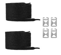 Haodream Lacets métalliques scintillants, élastiques, non nouables pour adultes et enfants avec fermeture en métal pour une utilisation facile dans plusieurs scénarios, Noir nacré, Taille unique pour