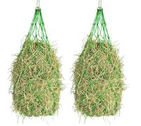Haodream Lot de 2 grands filets de paille pour une alimentation lente pour chevaux - Trous de 101 cm - Favorise un comportement naturel de pâturage - Filet de paille pour une alimentation lente