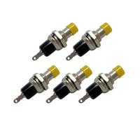 Haodream Lot de 20 petits interrupteurs à bouton-poussoir momentanés en laiton avec chapeau de couleur vive pour utilisation polyvalente électronique Interrupteur à contact instantané