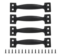 Haodream Lot de 4 poignées pour clôture en bois Portails Armoires Poignées de porte de grange en forme de boucle Bouton de meuble antique Poignée de tiroir Poignées en acier inoxydable