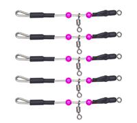 Haodream Lot de 5 connecteurs de ligne de pêche, pivot de roulement, accessoires de crochet rapide, connecteurs de ligne de pêche faciles à utiliser, acier inoxydable