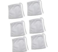 Haodream Lot de 6 sacs filtrants pour propriétaires d'aquarium | Petit sac en filet blanc avec cordon de serrage pour l'entretien de l'aquarium, porte-filtre de 10,2 x 7,6 cm pour une
