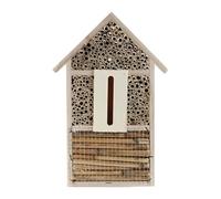 Haodream Maison d'hôtel en bois avec toit résistant à la pluie, couleur | Attire les pollinisateurs avec des tunnels tubulaires pour les papillons et les insectes utiles dans le jardin en plein air
